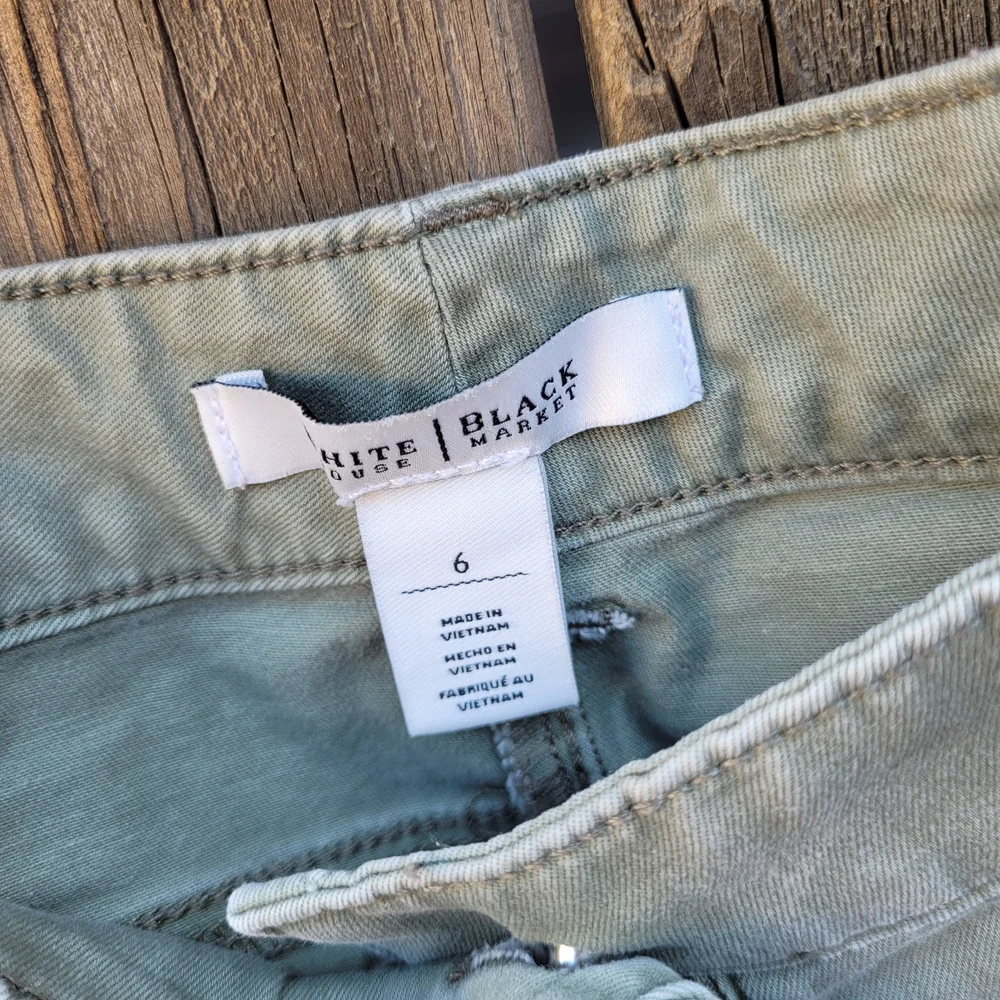 White House Black Market Green Ankle Cropped Pants SZ 6 - Picture 11 of 16
